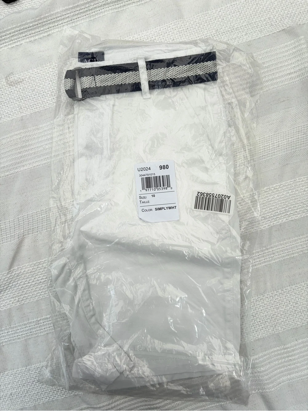 The Children’s Place Boys White Chino Shorts With Belt Size 10 NWT